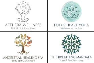 do make minimalist holistic health wellness spiritual yoga spa logo design
