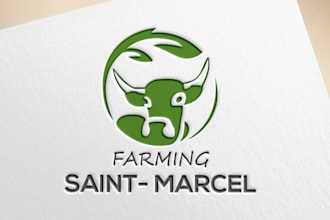 design landscape, grass, agriculture and lawn care logo
