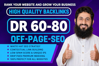 rank your website with high DR contextual dofollow link building SEO backlinks