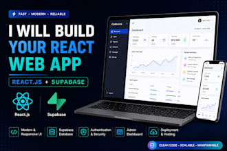 build a react web application with supabase or firebase