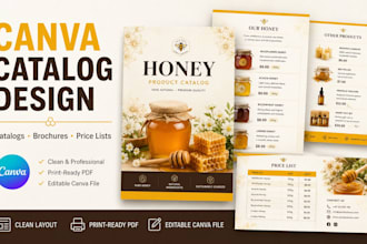 design a canva product catalog brochure or price list