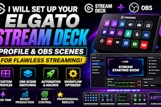 set up your elgato stream deck profile and obs scenes for flawless streaming