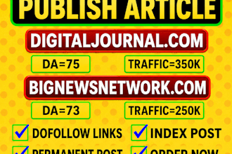 publish news article on high da guest post backlink, seo guest posting service