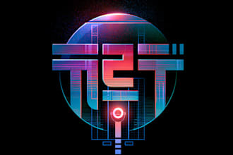 do futuristic cyberpunk logo or typography