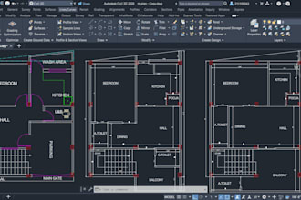 do PDF to autocad conversion and 2d drafting blueprint