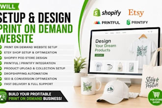 build design print on demand website, etsy shopify print on demand dropshipping