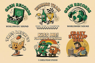 create vintage cute cartoon character design