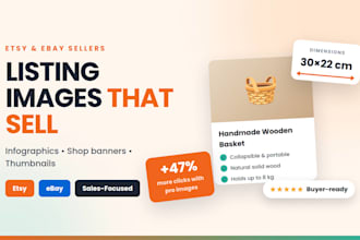 design etsy and ebay listing images, banners, or infographics