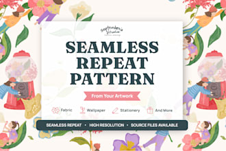 create a seamless repeat pattern for fabric and wallpaper