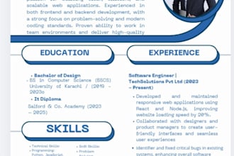 design professional resume and CV templates