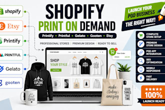 setup shopify pod printify printful gelato gooten print on demand etsy store