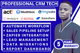 setup act crm, ringy, salesflare, redtail, wealthbox and fmg suite