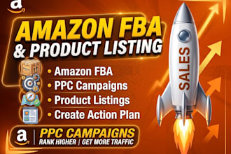 audit amazon fba account, PPC campaigns, product listings, create action plan