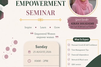 design seminar flyer and guest speaker poster in canva