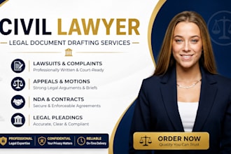 draft lawsuits, appeals, pleadings, nda as a US civil lawyer