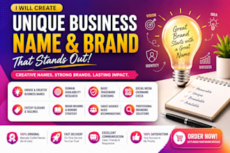 create a catchy business name with logo and slogan