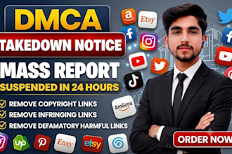 remove infringing harassing negative harmful post under dmca