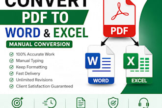 manually convert PDF to word and excel