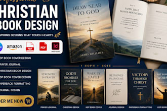 format christain ebook, kdp book cover design, prayer journal