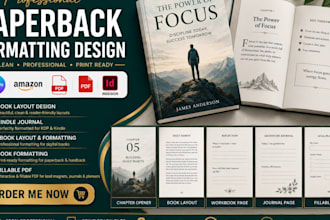 do paperback formatting, book layout design, kindle journal