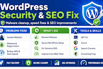 remove wordpress malware, fix hacked website and improve security