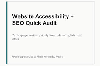 audit your website accessibility seo and usability