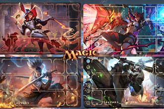 design custom tcg, playmat for mtg, yugioh, board game and card game design