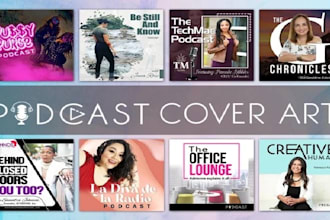 design a unique and professional podcast cover art or podcast logo