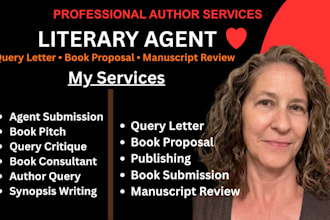 review manuscript, write query letter, proposal for literary agents submission