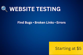 test your website for bugs, broken links, and errors