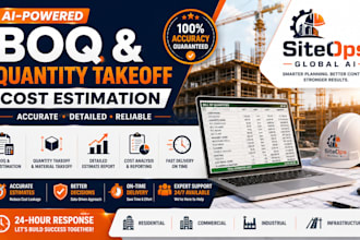prepare accurate boq, quantity takeoff and cost estimation