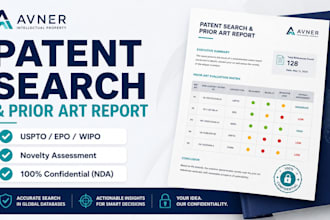 do deep uspto utility patent search and global prior art report analysis matrix