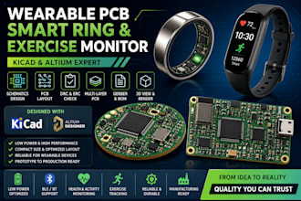 design wearable pcb for smart ring, exercise monitor in kicad and altium