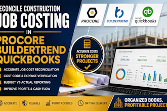 reconcile construction job costing in procore buildertrend quickbooks