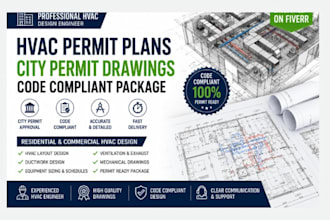 hvac permit plans, city permit drawings , code compliant package