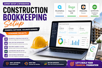 set up acumatica construction sage 300 cre procore and quickbooks for builders