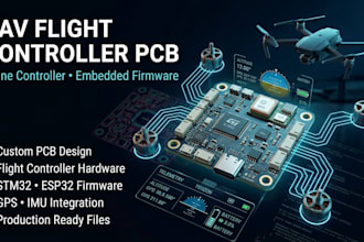 design uav drone controller pcb, flight controller and embedded firmware