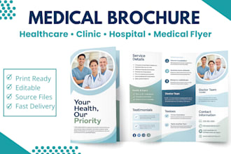 design medical brochure, healthcare brochure, clinic brochure, medical flyer