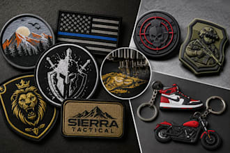 do custom embroidered, printed, 2d,3d pvc patches designed, digitized, keychains