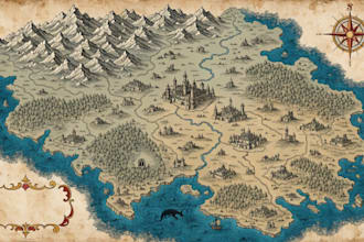 illustrate medieval fantasy and sci fi maps