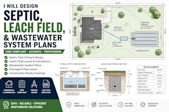 design septic, leach field, and wastewater system plans