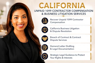 recover unpaid 1099 contractor compensation and provide california business work