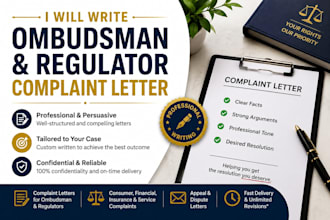 write ombudsman and regulator complaint letter