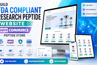 build fda complaint research peptide website and woocommerce peptide store