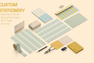 design a modern custom stationery collection for your brand