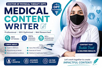 write professional medical and physical therapy content