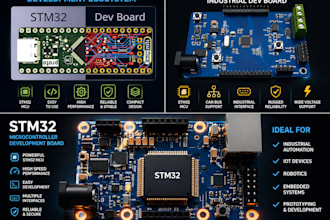 stm32 automation pcb with embedded firmware, rtos, can bus and control systems