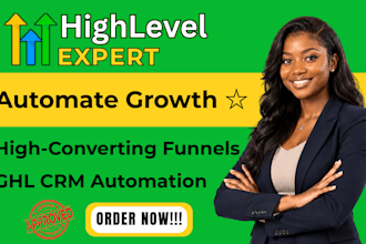 build gohighlevel automation, ghl sales funnel,  ghl website, ghl funnel design