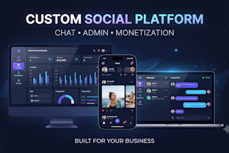 build a custom social media website with chat and admin panel