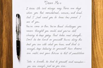 write handwritten letters, notes, cards in cursive